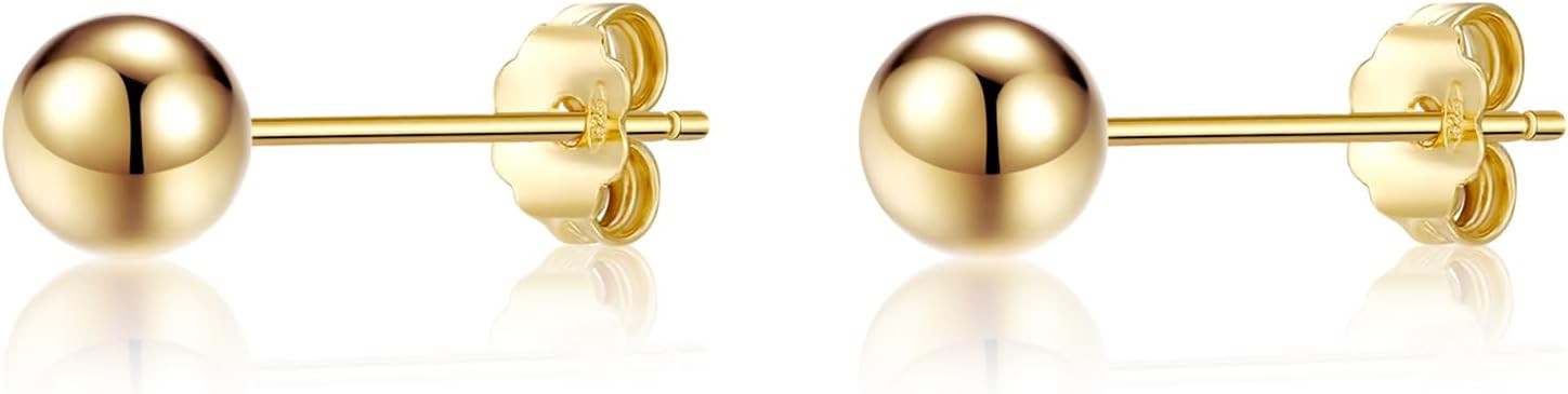 ToHeart 14k Gold Stud earrings Women Hypoallergenic Gold Flat Back Stud Earrings | Amazon (US)