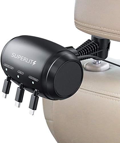 SUPERLIT Multi Car Retractable Backseat 3 in 1 Car Charging Station Box Compatible with All Phones | | Amazon (US)