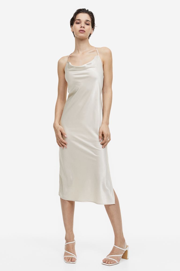Rhinestone-embellished Satin Slip Dress | H&M (US + CA)