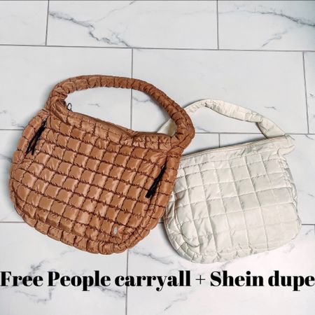 Free People Movement Quilted Carryall and Shein dupe (that’s only $6). 