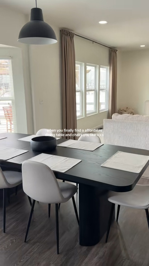 Affordable dining table and chairs! 
People pay thousands for tables and chairs that look like this.. this table is only $250! 

#walmart #diningtable #diningchairs #modern #affordable 

#LTKHome #LTKSaleAlert #LTKWatchNow