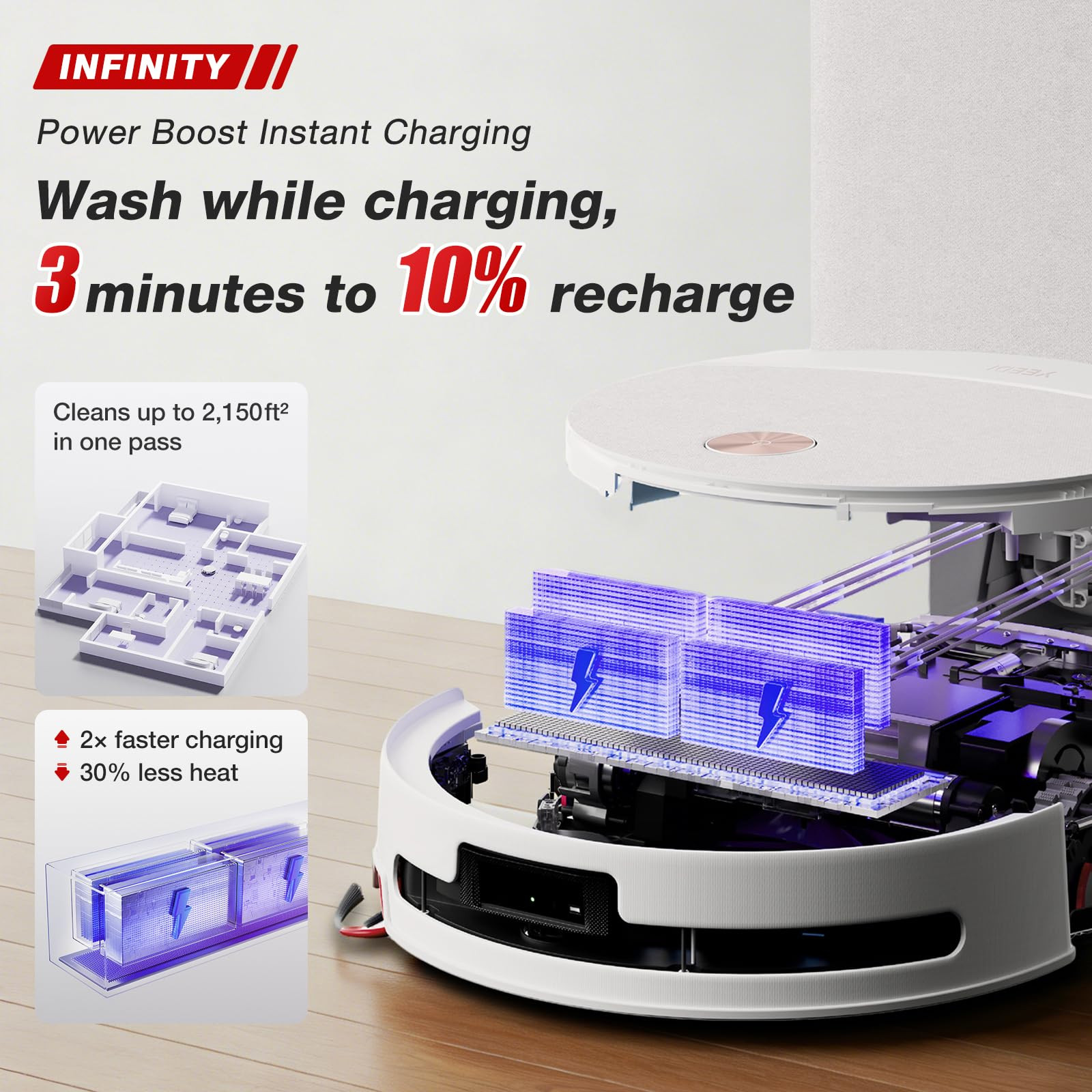 Yeedi M16 Infinity Robot Vacuum & Mop, 30000Pa Blast Suction, Infinity Runtime, Instant Self-Clea... | Amazon (US)