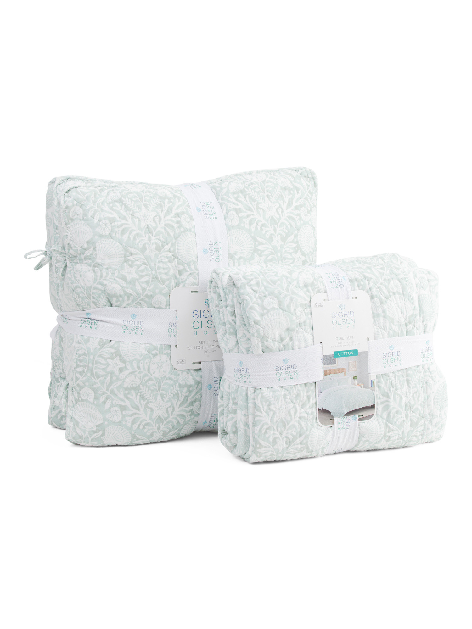 100pct Green Coastal Quilt Collection | TJ Maxx