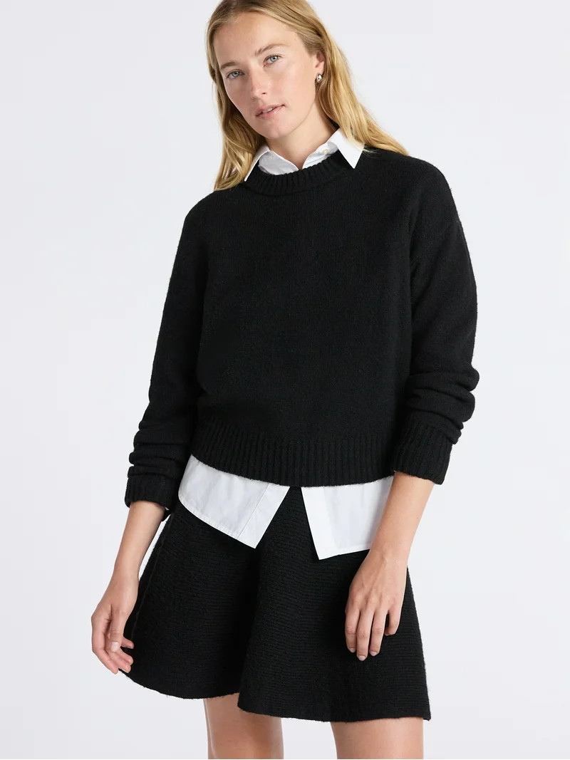 Free Assembly Women's Mock Neck Sweater with Long Sleeves, Sizes XS-4X | Walmart (US)