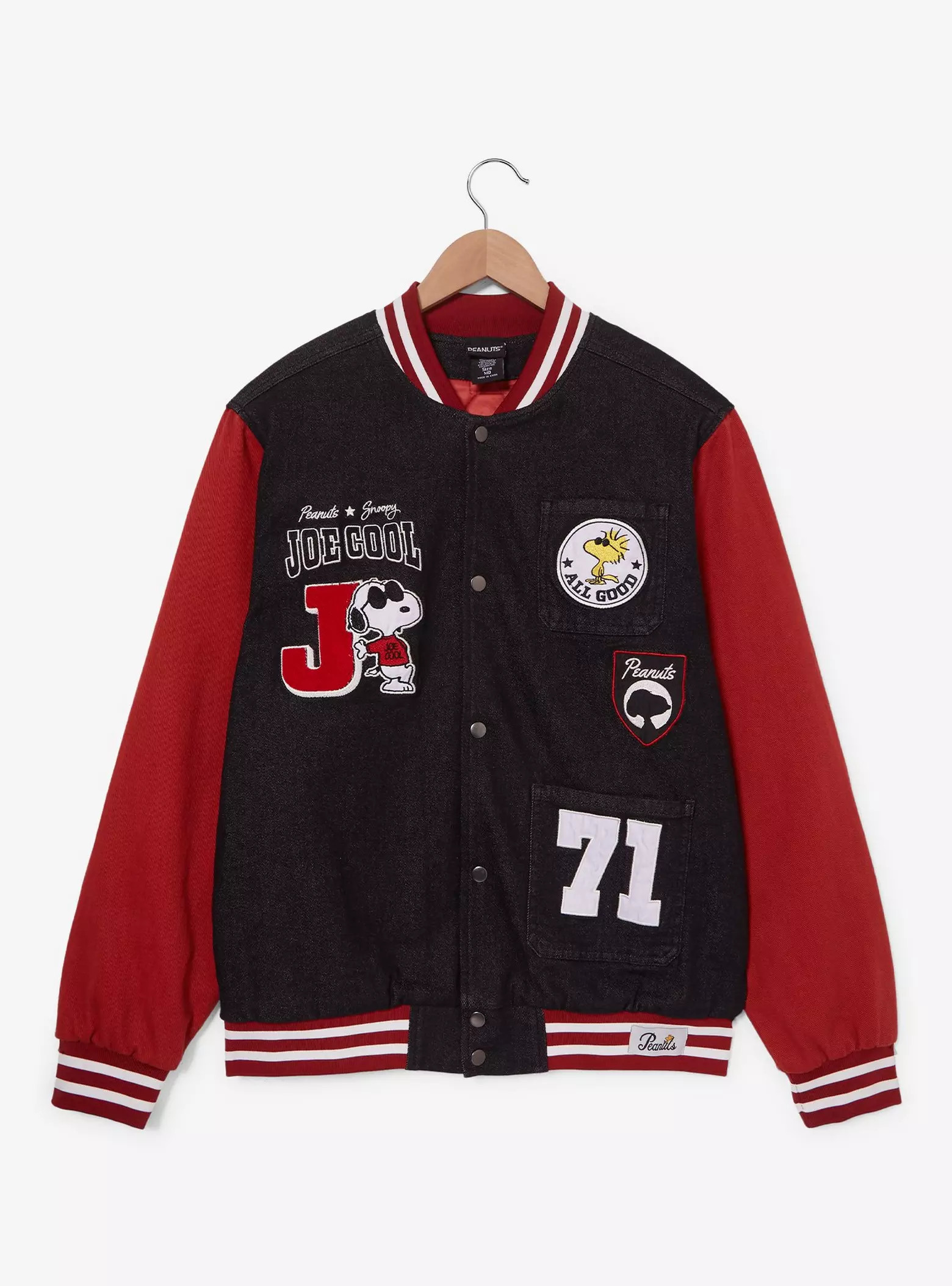 Peanuts Joe Cool Patches Varsity Jacket - BoxLunch Exclusive | BoxLunch