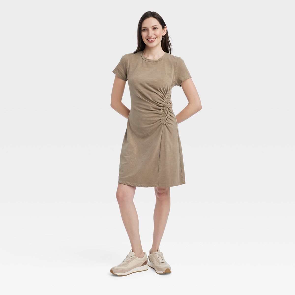 Women's Short Sleeve Ruched Knit Mini T-Shirt Dress - Universal Thread™ | Target