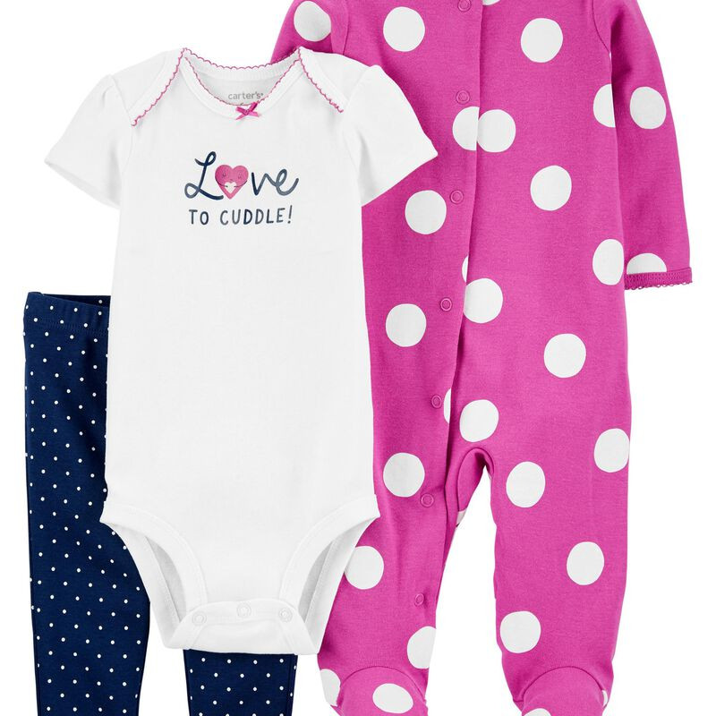 3-Piece Polka Dot Sleep & Play & Pant Set | Carter's