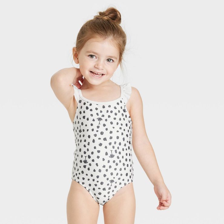 Toddler Girls' Tree One Piece Swimsuit - Cat & Jack™ Off-White | Target