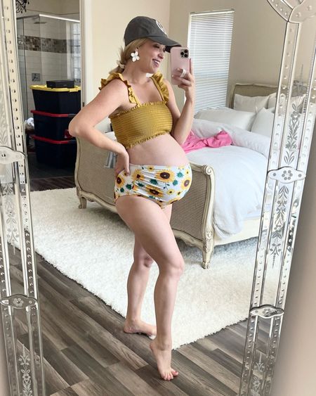 Maternity swimsuit that is super cute. Bottoms are high waisted. Straps can be removed for a strapless option. 

Maternity style, maternity two piece, maternity swim 

#LTKbump #LTKswim #LTKSeasonal