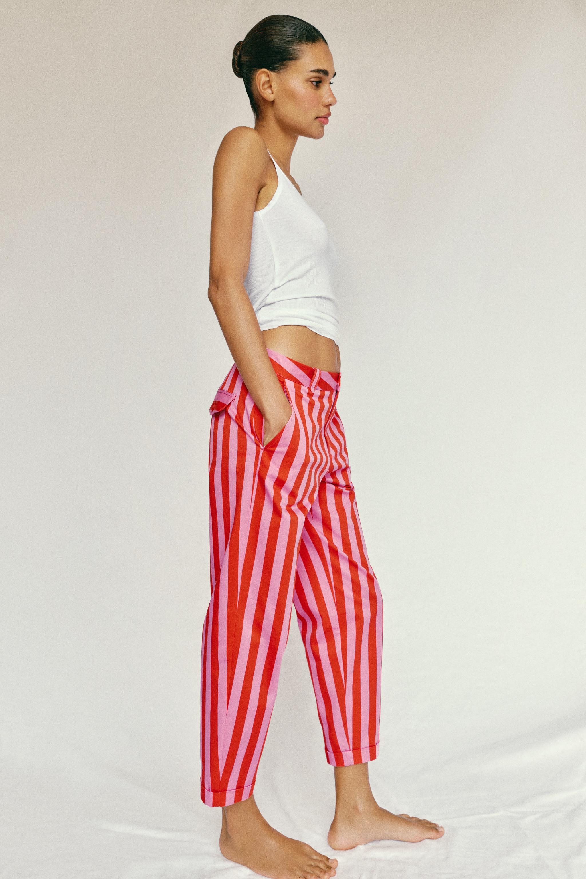 STRIPED CHINO PANTS | Zara US