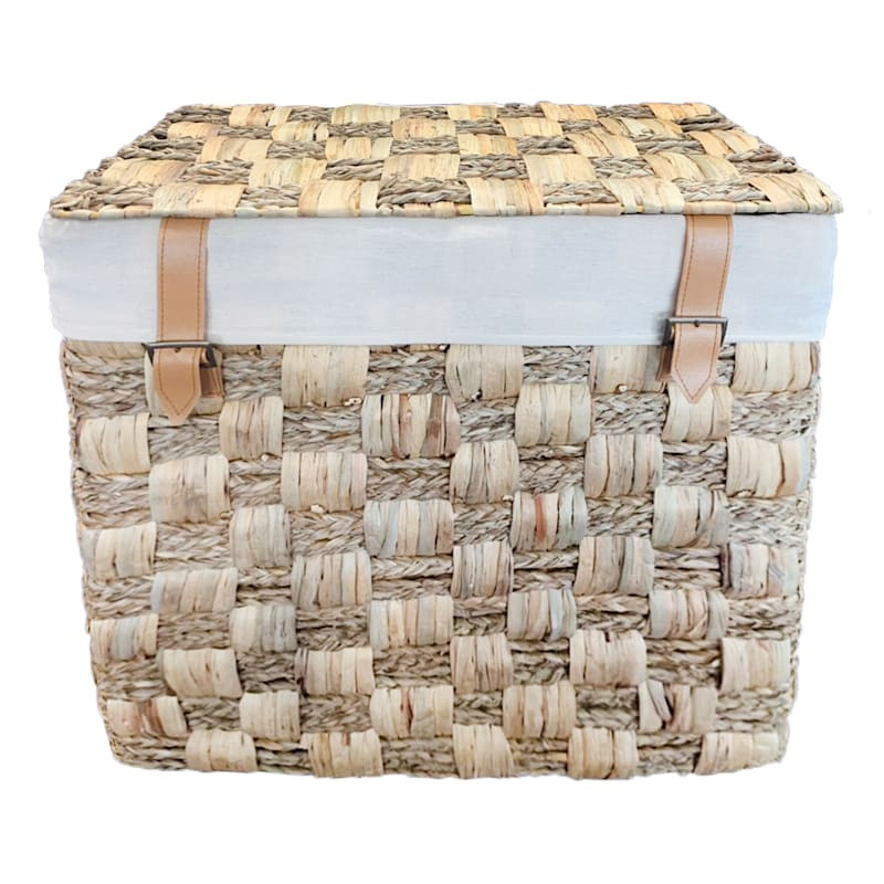 Natural Woven Hamper with Liner, Large | At Home