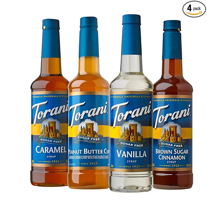 Torani Syrup Variety Packs, Sugar Free Coffee Favorites, 25.4 fl oz Bottle (Pack of 4) | Amazon (US)