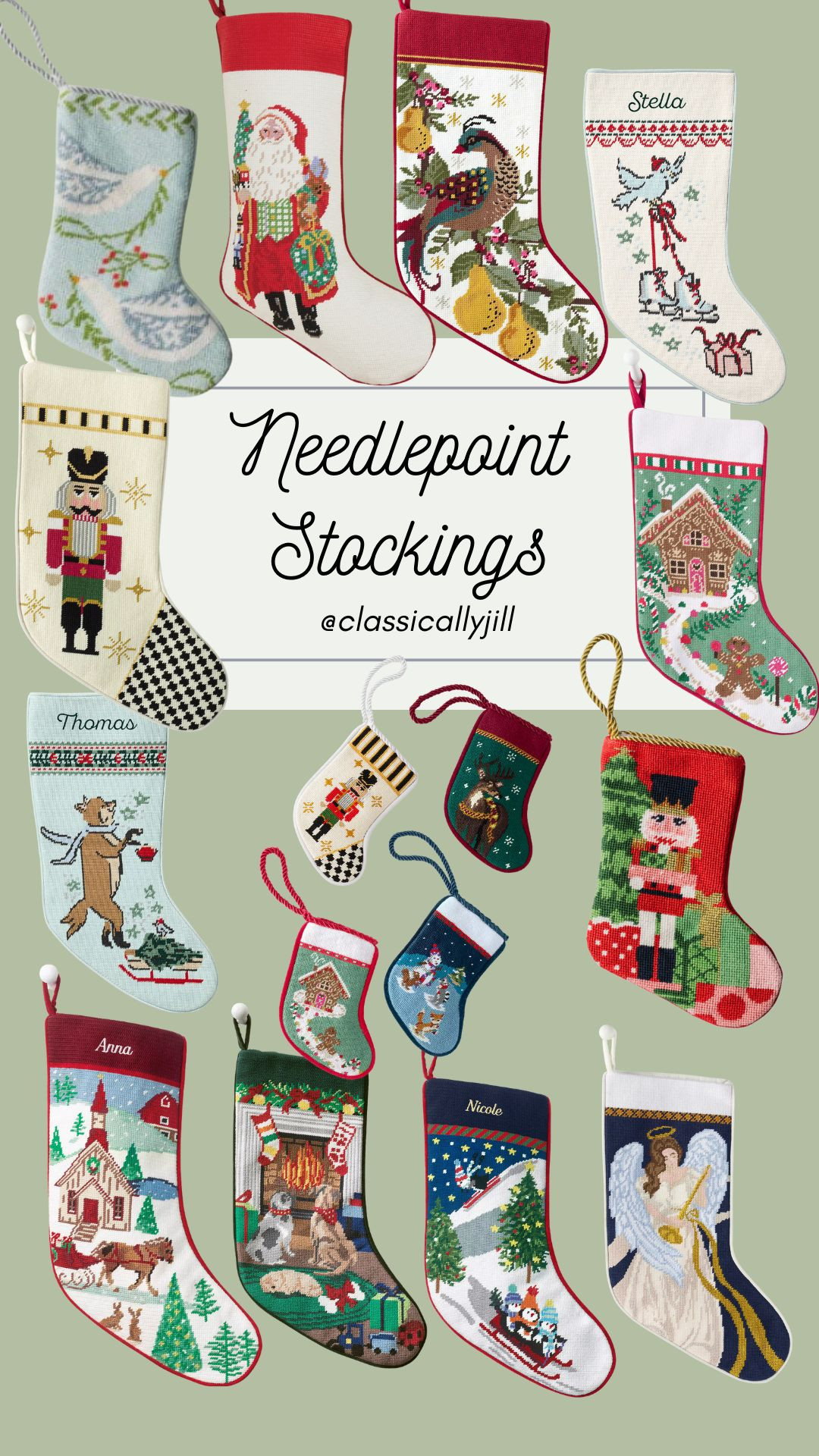 Ready-to-ship Needlepoint stockings.  A lot are from Land's End, but it wouldn't let me save each individual image since they share a listing. 

christmas, classic, grandmillennial  

 #LTKGiftGuide #LTKHoliday #LTKSeasonal