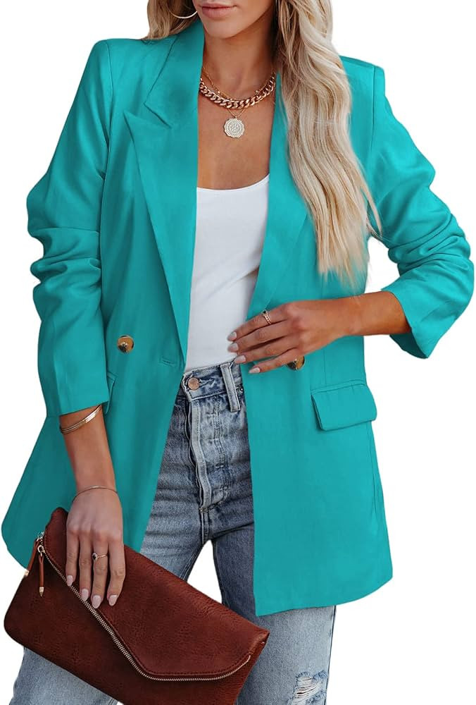 FARYSAYS Womens Casual Office Blazer Jackets Front Open Cardigan Work Suit | Amazon (US)