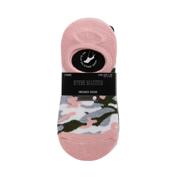 3PK WOMEN'S BLUSH MULTI SNEAKER SOCKS | Steve Madden (Canada)