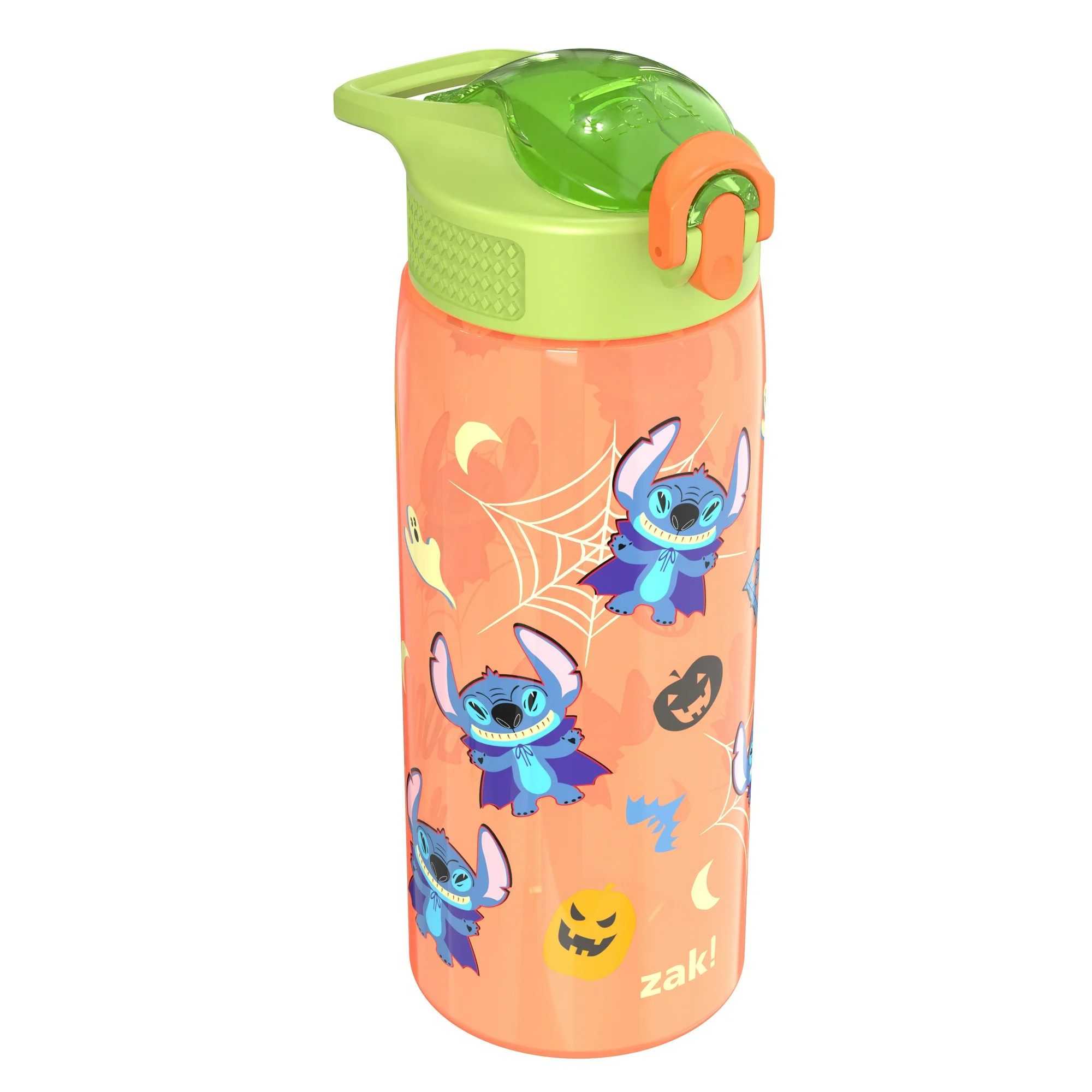 Zak Designs 25oz Stitch Halloween Orange Kids Straw Water Bottle, Durable Plastic Park Bottle wit... | Walmart (US)
