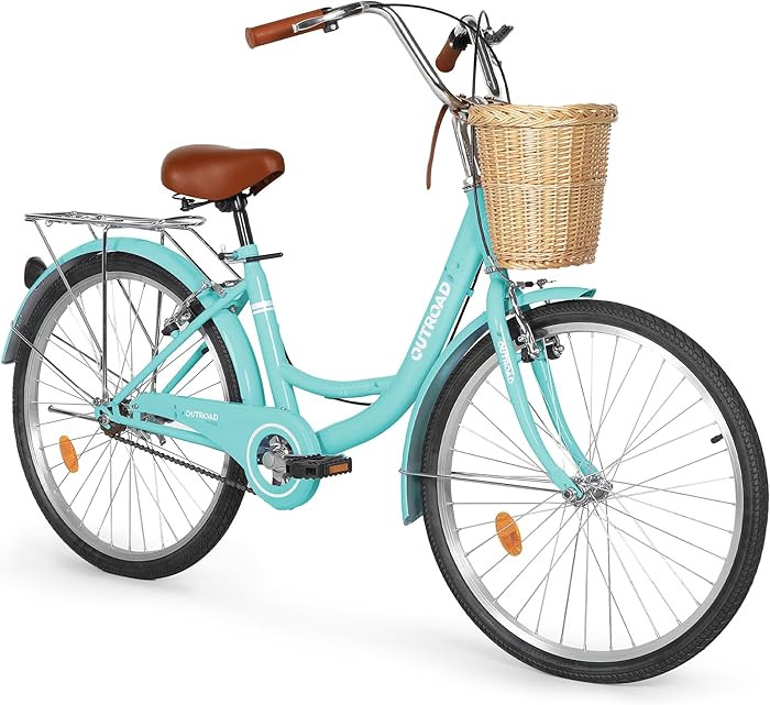 Outroad Beach Cruiser Bike, 24/26 inch Commuter Bicycle for Adult and Women,High-Carbon Steel Com... | Amazon (US)