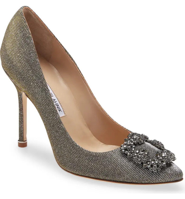 Manolo Blahnik Hangisi Jeweled Pointed Toe Pump | Nordstrom | Nordstrom