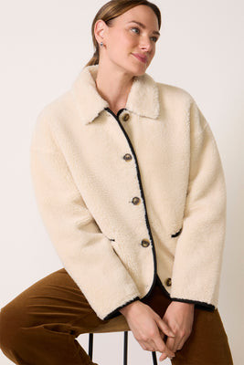 VELVET Women's Anika Jacket, Size XS, Cream/Blackcombo White | Evereve