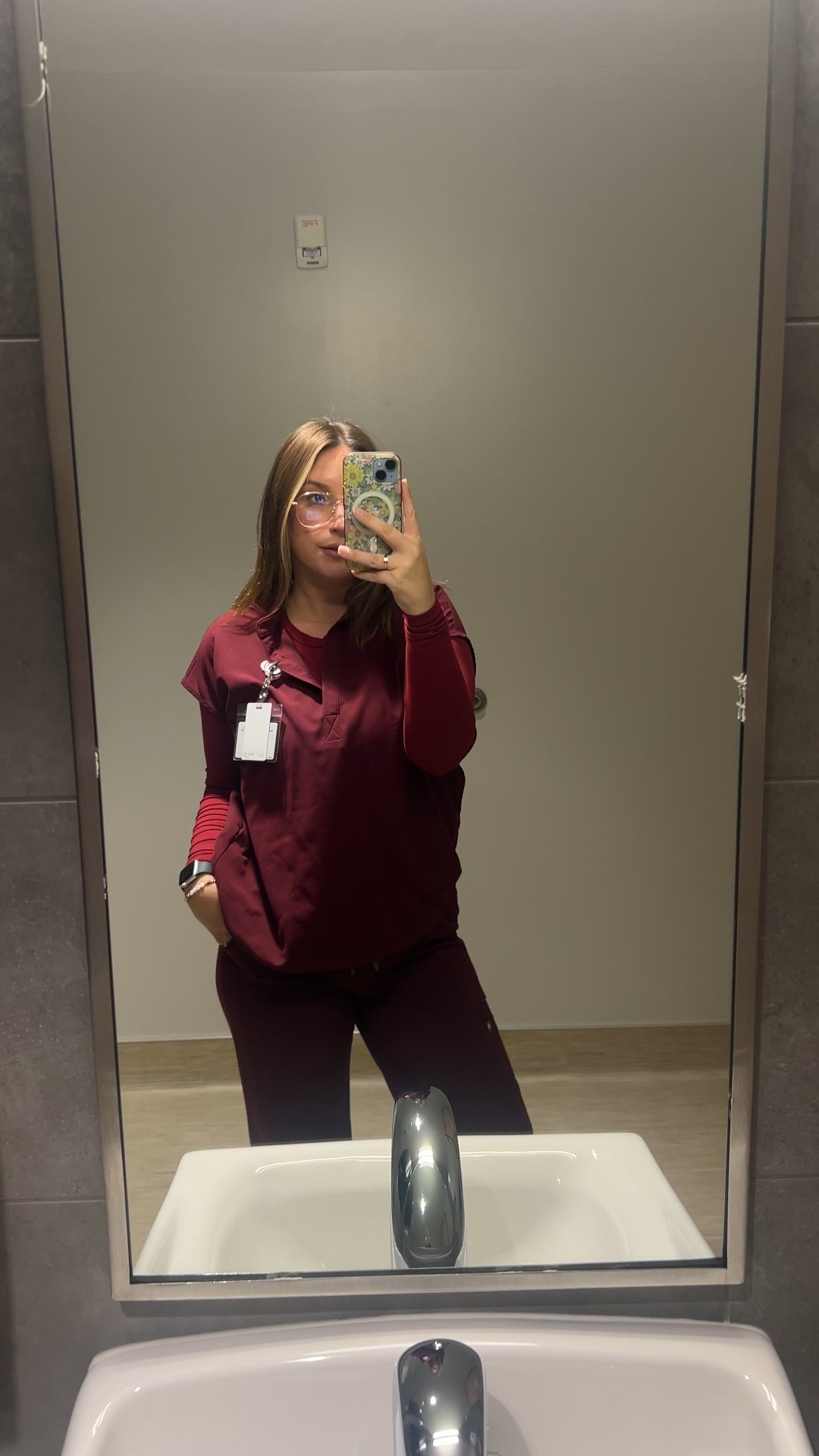 Figs outfit of the day. Wearing the wide leg scrub bottoms in a medium and then the Rafaela scrub top in medium as well with these super cool metal gold framed aviator glasses 

#LTKStyleTip #LTKActive #LTKFindsUnder50