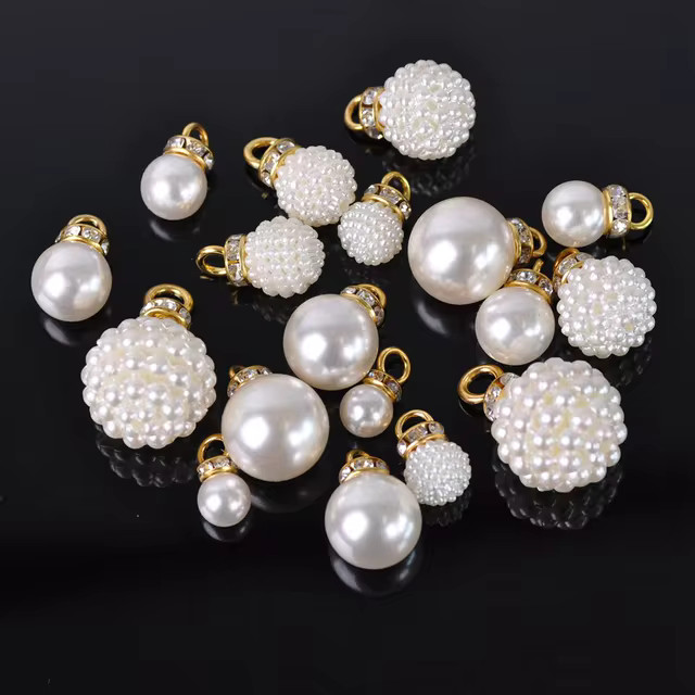 Round Bubbles Gold Color ABS Imitation Crystal Rhinestones Pearl Pendant DIY Earring Findings | AliExpress (US)