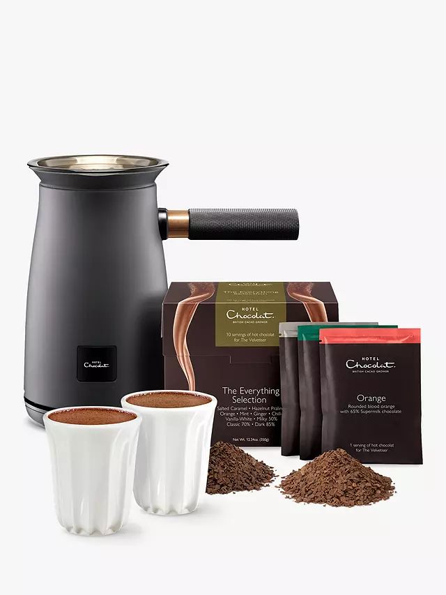 Hotel Chocolat Velvetiser Hot Chocolate Maker, Grey Charcoal, 84803 | John Lewis (UK)