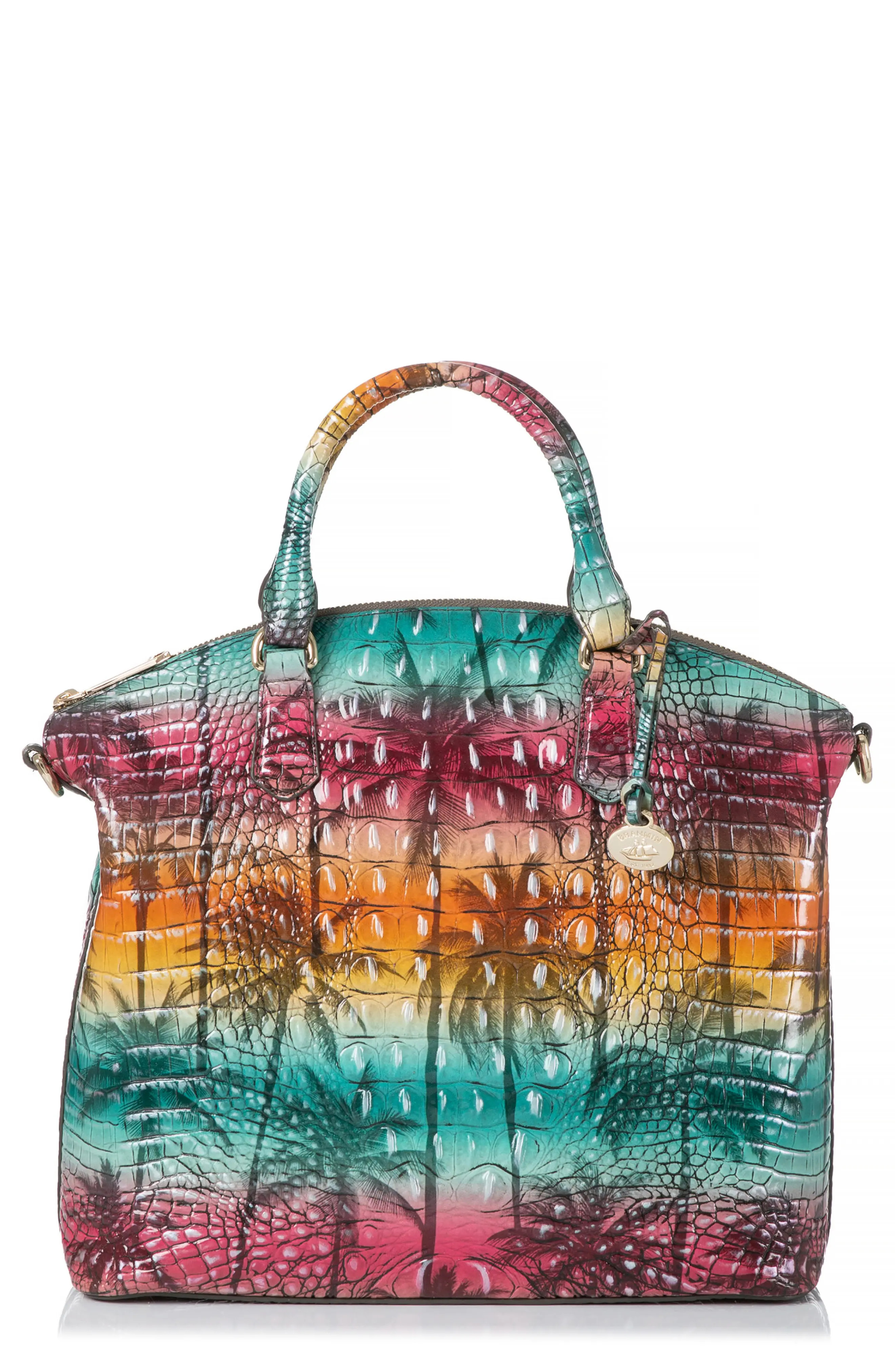 Brahmin Large Duxbury Croc Embossed Leather Satchel in Luau at Nordstrom | Nordstrom