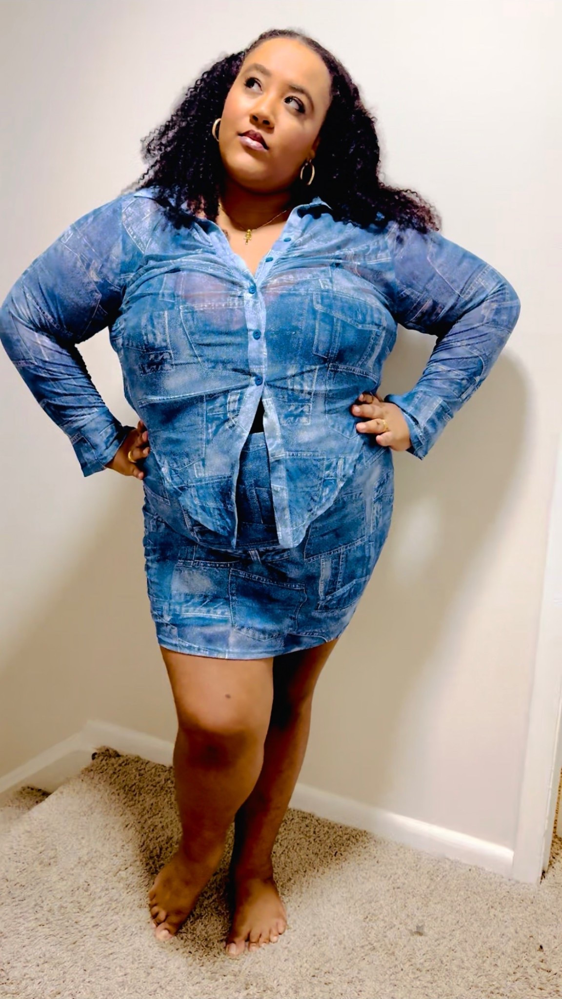 Denim sheer skirt set plus size 

#LTKTall #LTKStyleTip #LTKPlusSize