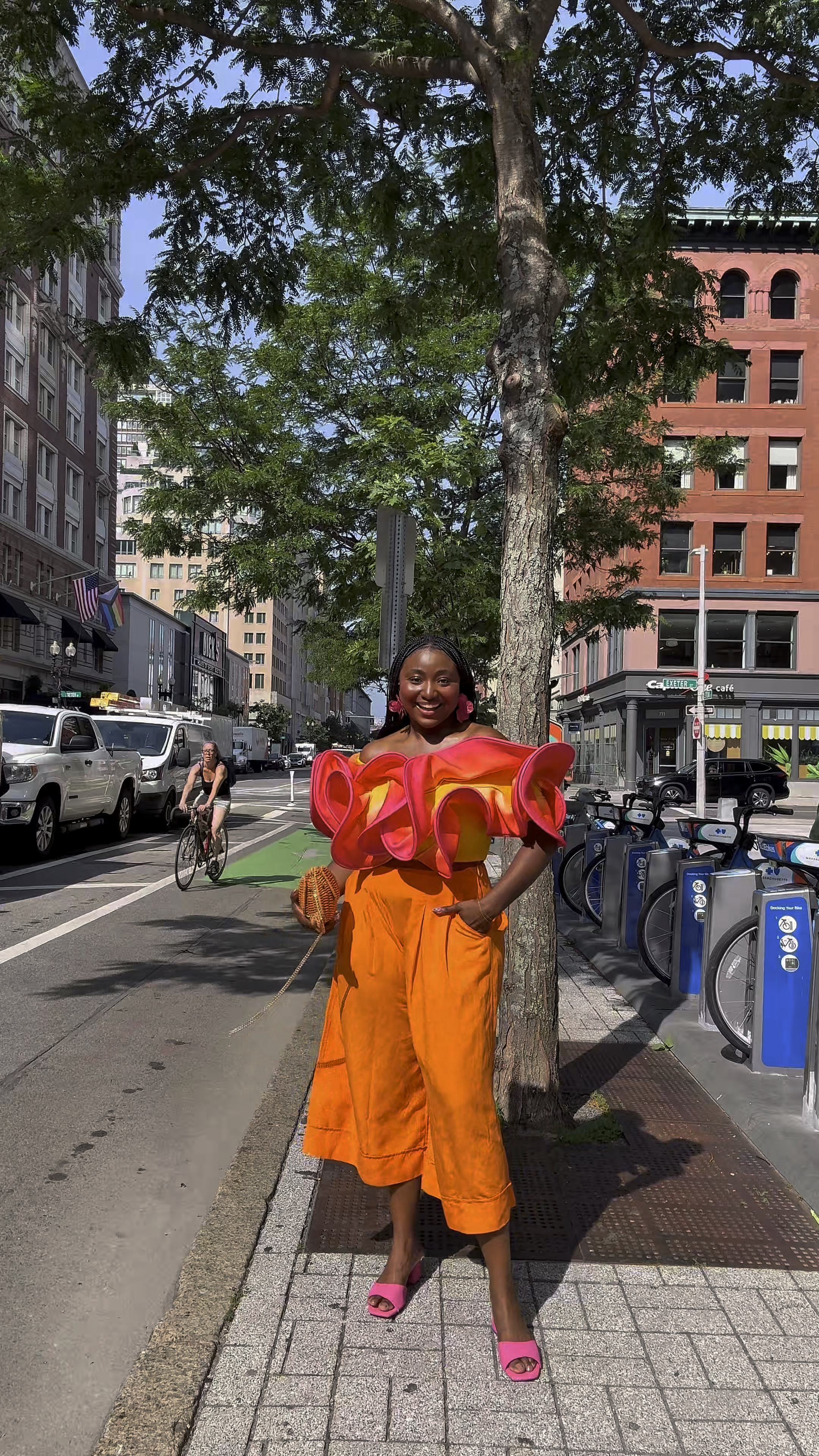 Summer OOTD! Orange capris, beautiful blouse, and the cutest elephant bag. The capris are on sale for $25!

#LTKStyleTip #LTKMidsize #LTKFindsUnder100