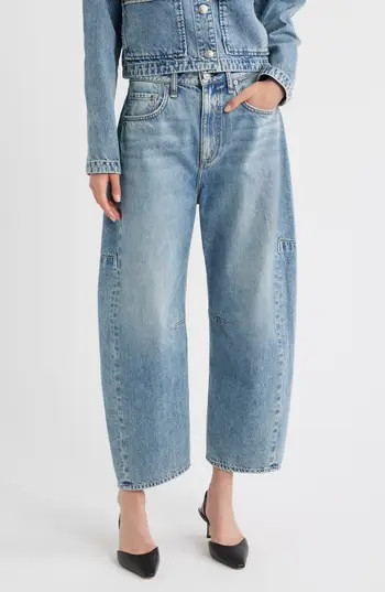 rag & bone Charlie Super High Waist Crop Barrel Jeans in Arlo at Nordstrom Rack, Size 27 | Nordstrom Rack