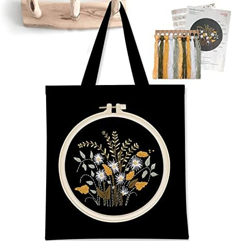 Embroidery kit for Beginners with Pattern Canvas Tote Bag,Arts and Crafts Supplies Em... | Amazon (US)