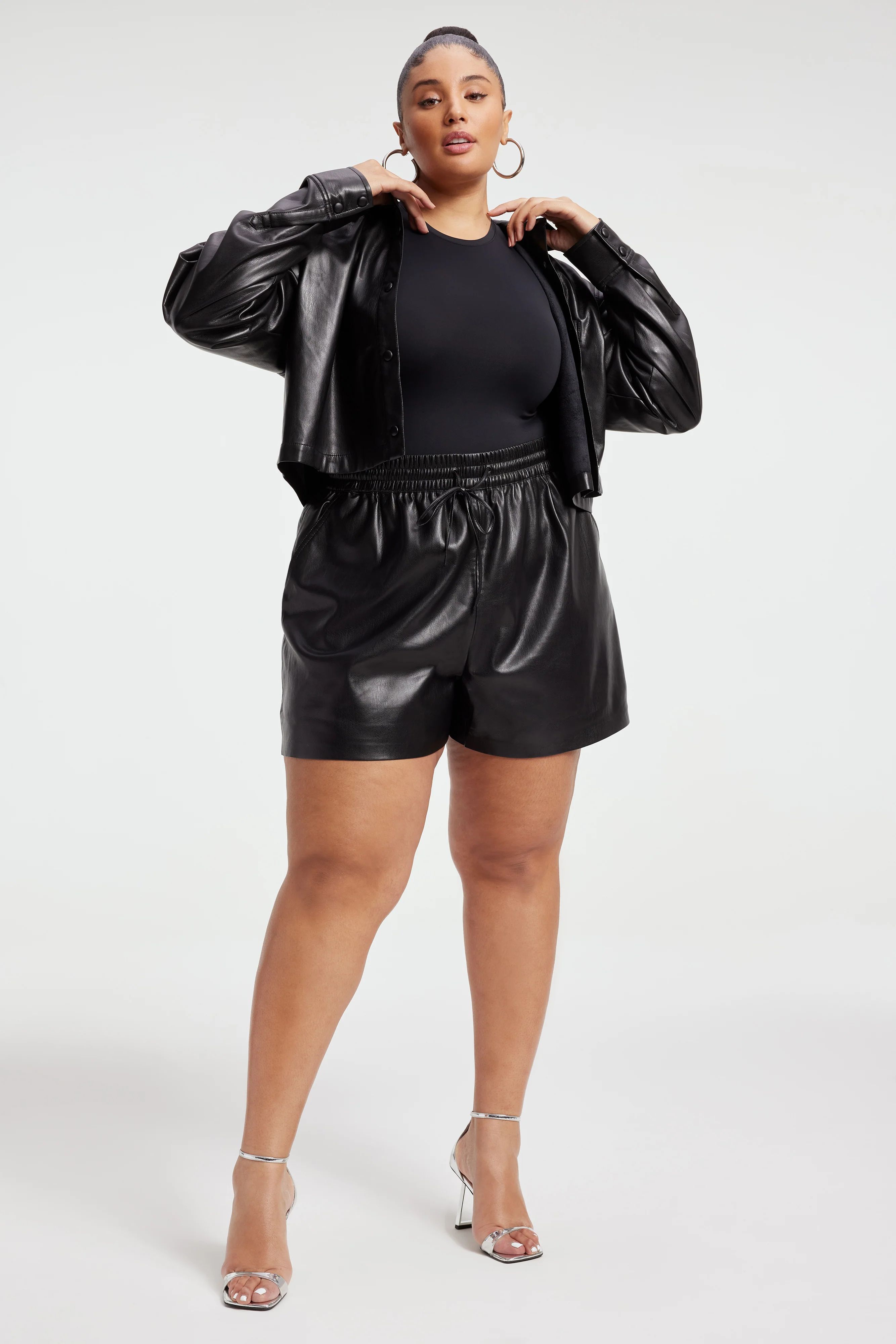 FAUX LEATHER SHORTS | BLACK001 - GOOD AMERICAN | Good American