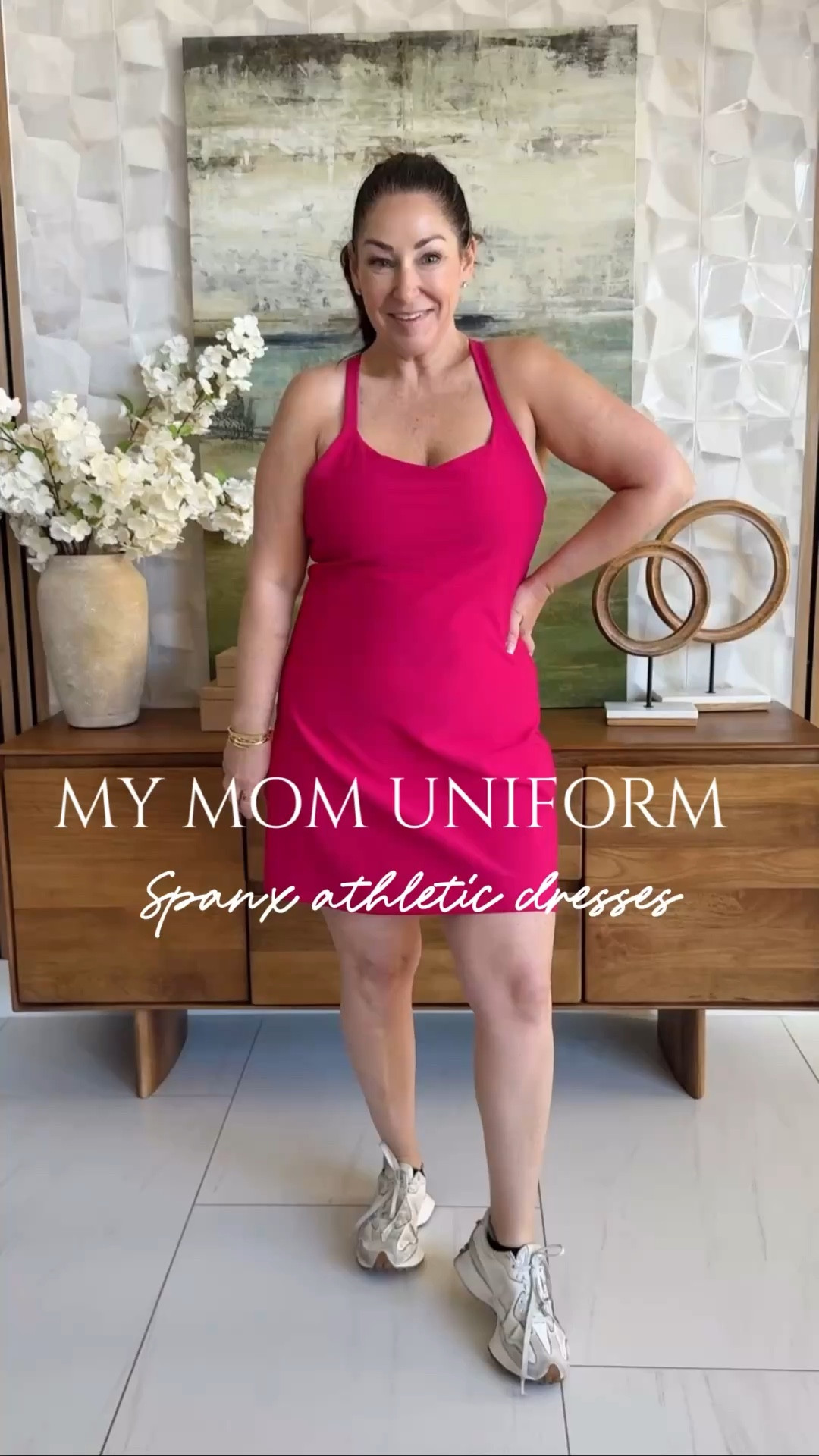 @Spanx athletic dresses I’m loving this season! The strappy back size up if in-between I’m wearing XL in pink and large in black but the legs were rolling in large. Cami dress wearing XL but need large. Racerback style tts large. New customer code RYANNEXSPANX for 10% off 

#LTKMidsize #LTKmomlife #LTKOver40