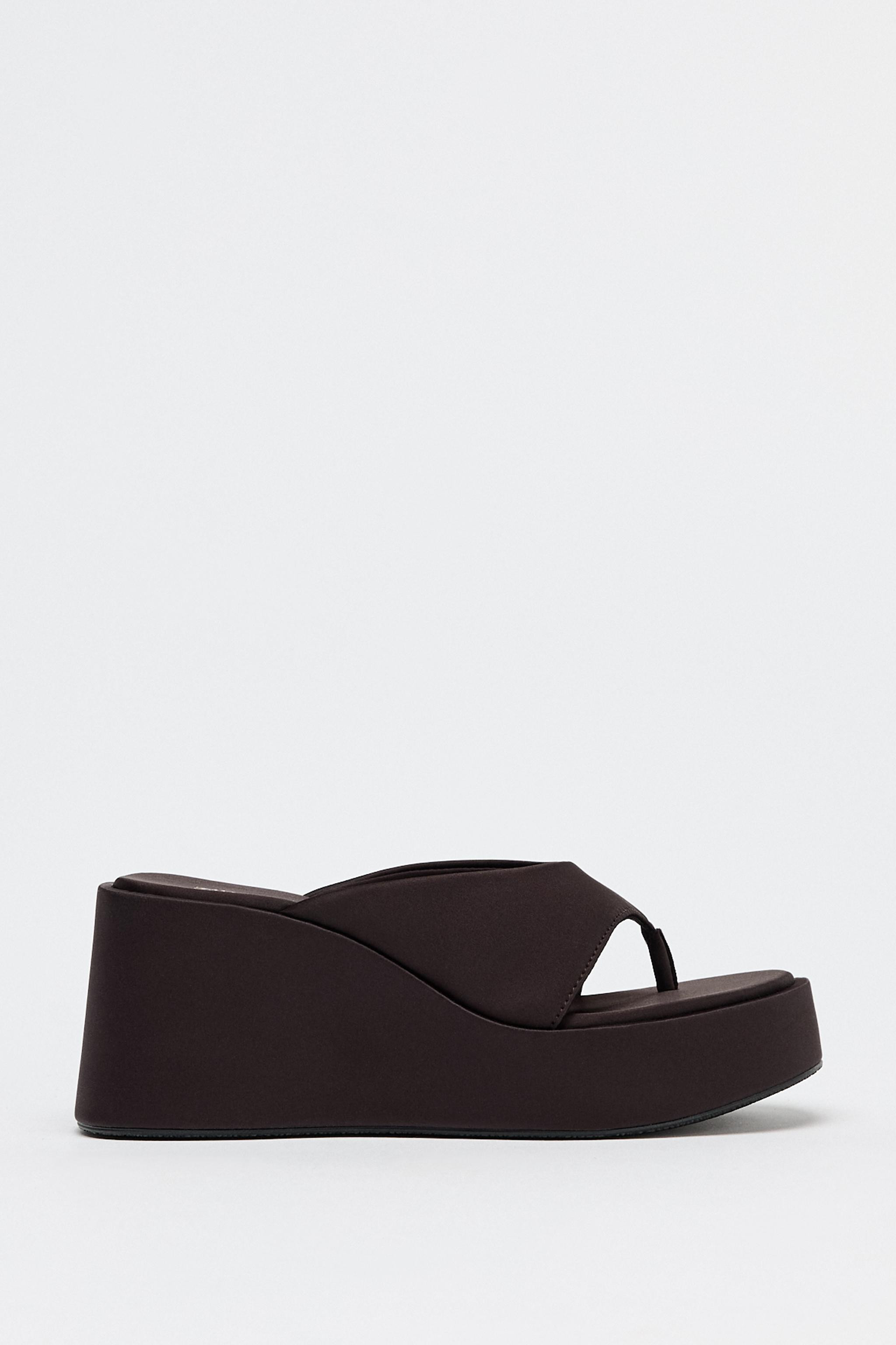 SATIN-EFFECT PLATFORM SANDALS | Zara UK