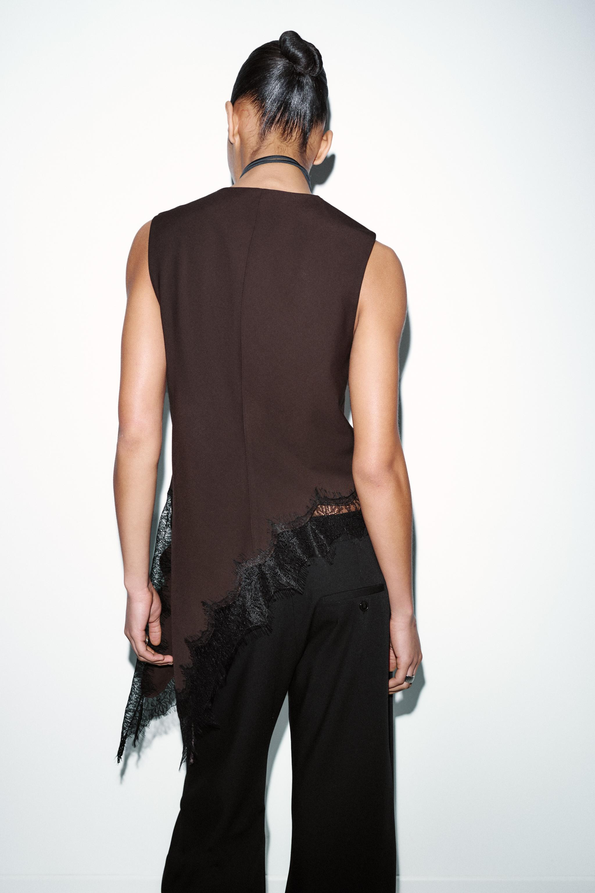 ASYMMETRIC LACE TOP | Zara UK