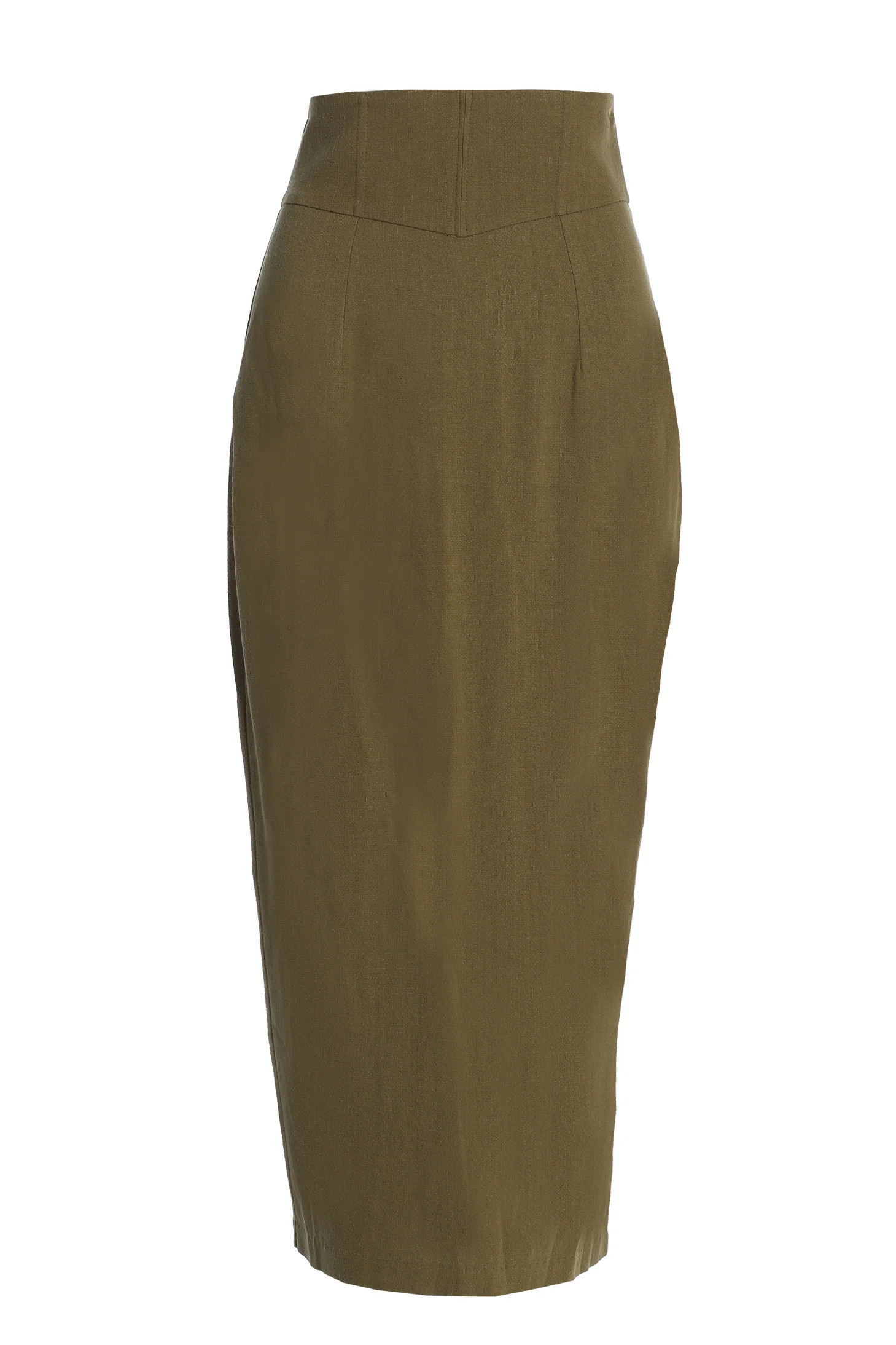 Olive Coastland Linen Skirt L | JLUXLABEL