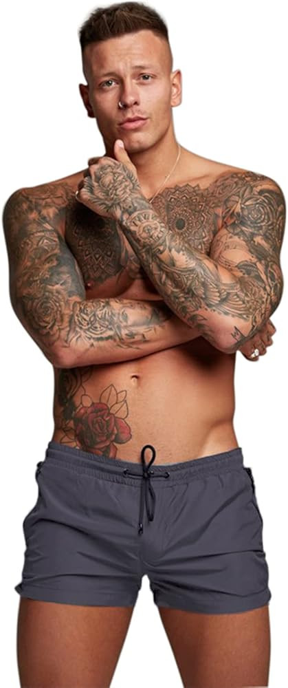 Mens Swim Trunks Quick Dry Swimwear Zipper Pockets, Swim Shorts with Mesh Lining | Amazon (US)