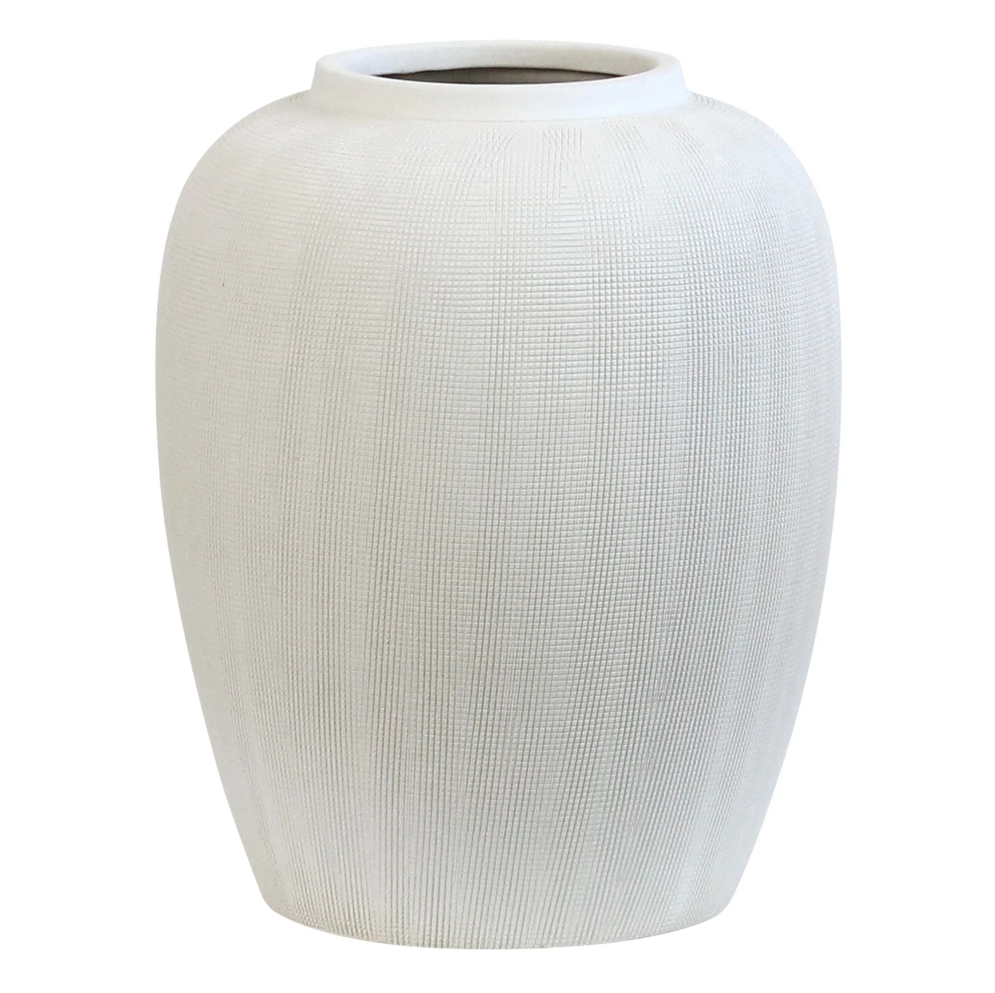Rhodes Vase - Medium Flower Vase - White Ceramic Vases Patterned | Walmart (US)