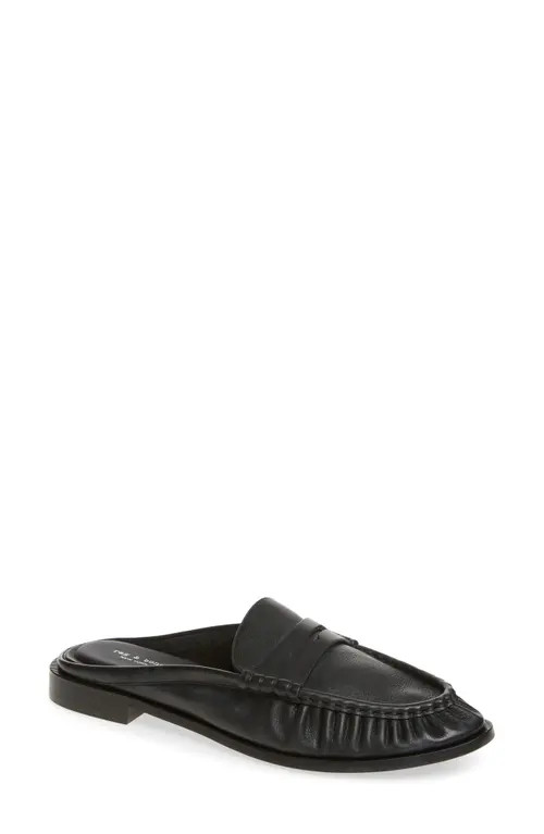 rag & bone Lexi Leather Flat Mule in Black at Nordstrom, Size 39.5 | Nordstrom