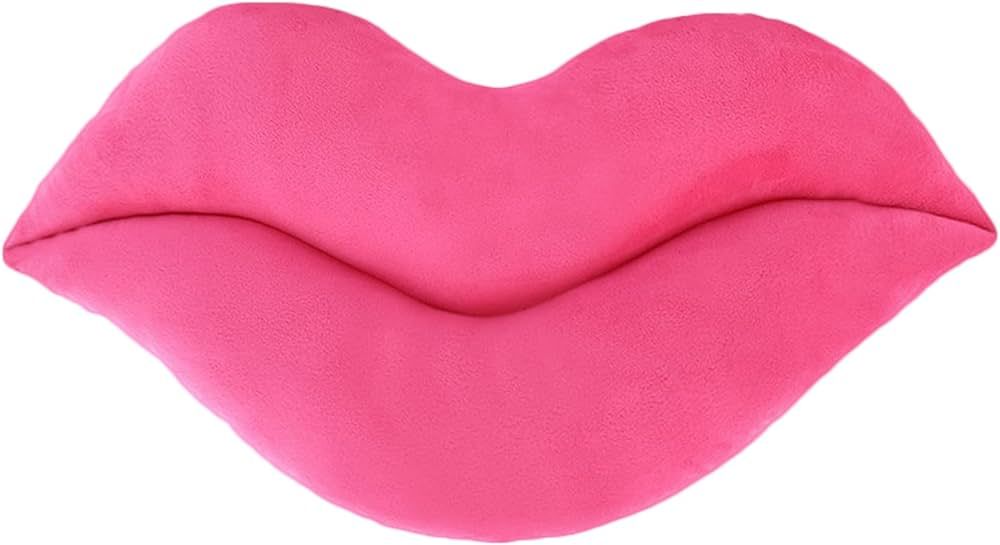 zhidiloveyou Lip Pillow Pink Plush Toy Smiley Face Pillow Soft Decorative Cushion, 23.6 inch | Amazon (US)