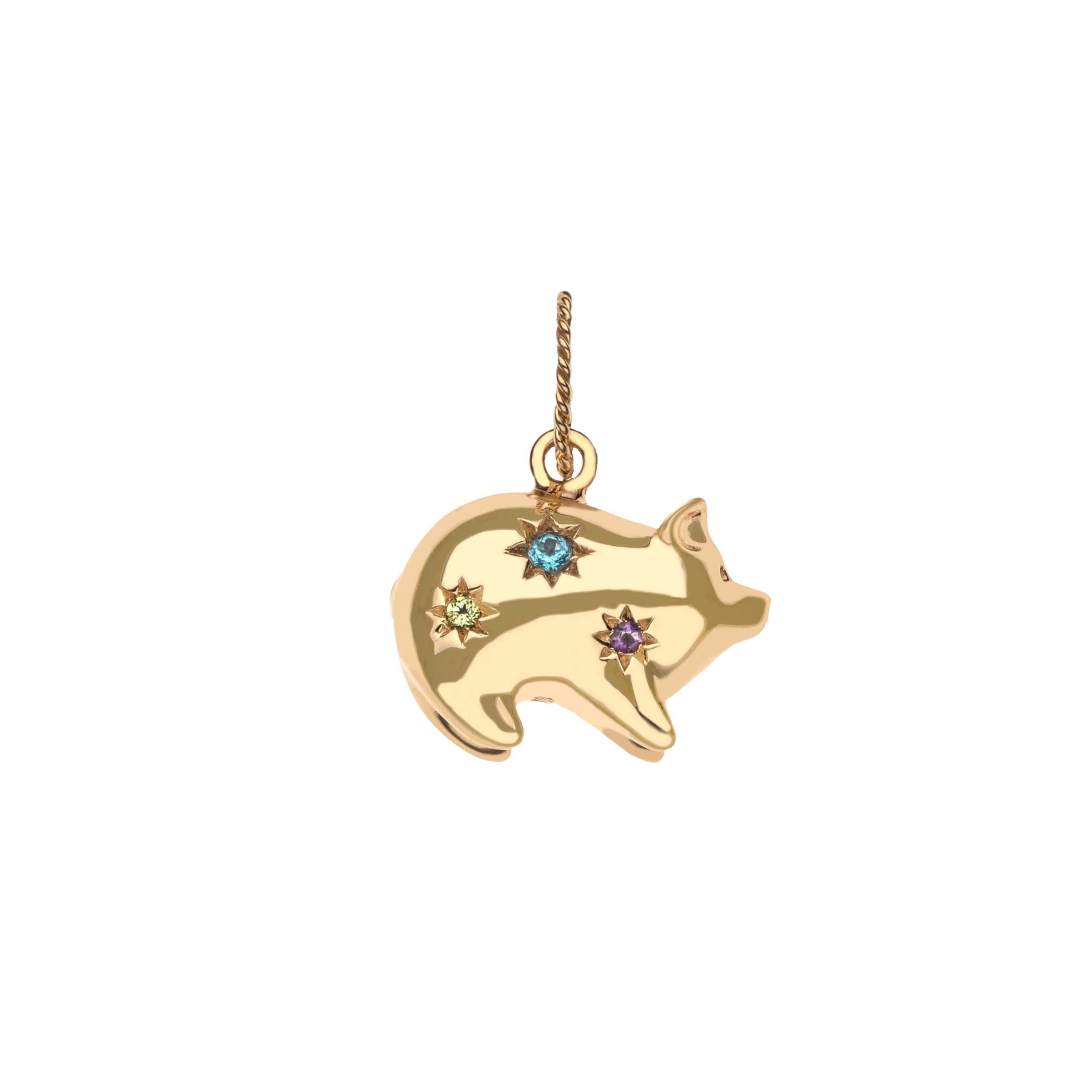 LUCKY Wishful Pig Pendant in Solid Gold | Jane Win