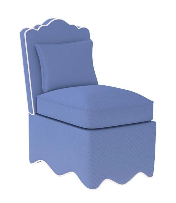 Upholstered Scalloped Slipper Chair | Over The Moon