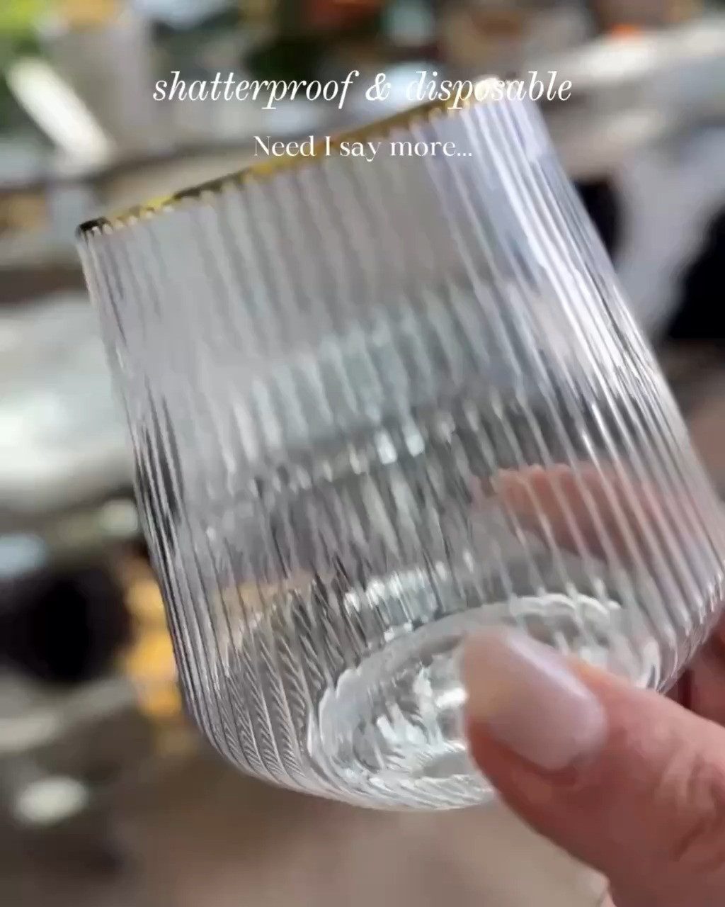 SHATTERPROOF ENTERTAINING GLASSES WITH A REFINED LOOK! These shatterproof, disposable glasses bring an elevated touch to seasonal hosting while keeping cleanup effortless. The faceted design, subtle ribbed detailing, and gold-trim rim create a polished presentation that feels luxe without the maintenance of traditional glassware. Perfect for cocktails, mocktails, and holiday gatherings where style and simplicity matter.

#Amazon #TheHillaryStyle #HostingEssentials #EntertainingIdeas #HolidayDrinks #ModernTabletop #DisposableGlassware #ChicEntertaining #SeasonalStyle #ElevatedLiving 

 #LTKSeasonal #LTKOver40 #LTKFindsUnder50