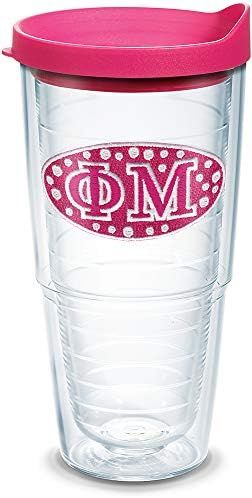 Tervis Fraternity - Phi Mu Tumbler with Emblem and Fuchsia Lid 24oz, Clear | Amazon (US)