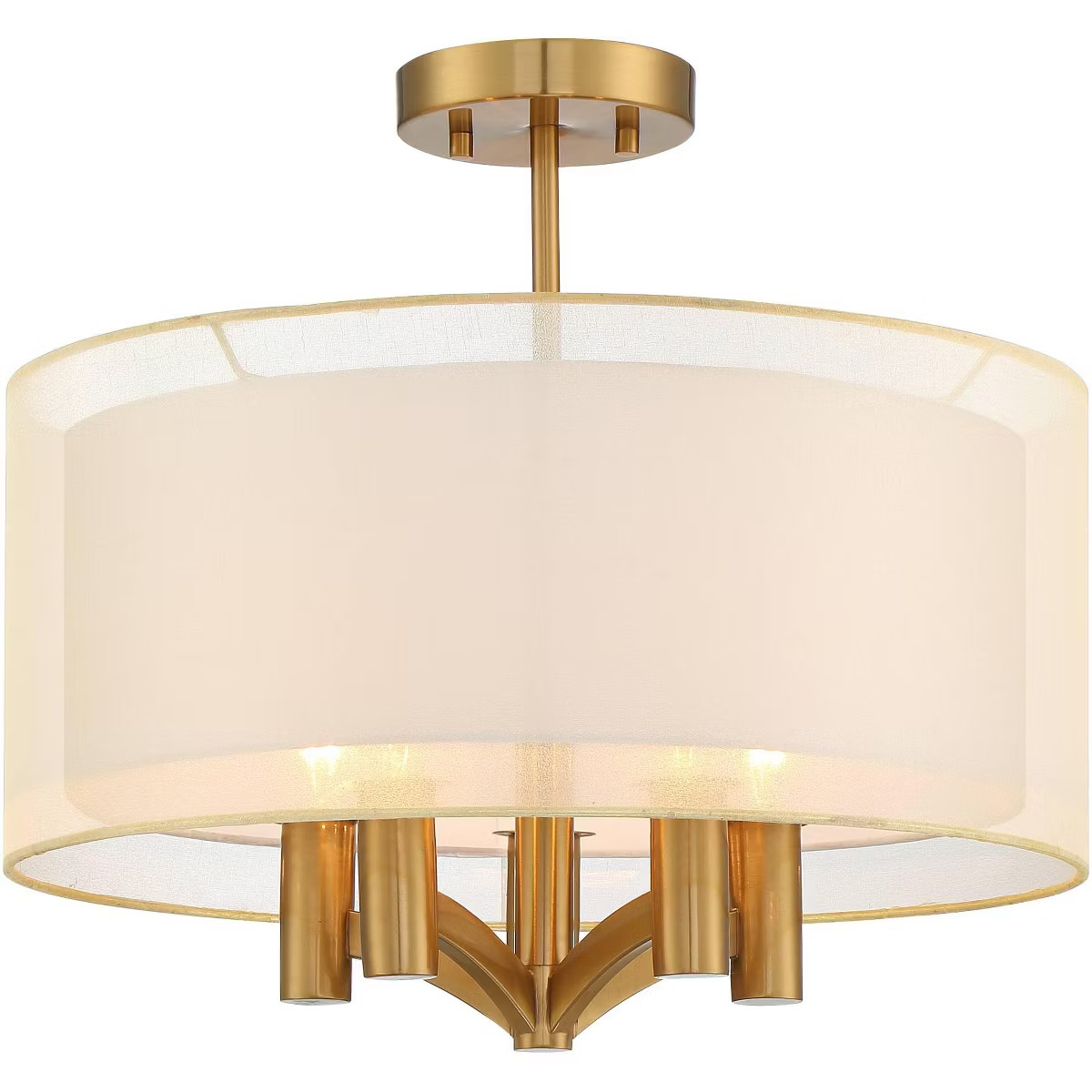 Possini Euro Design Caliari Modern Ceiling Light Semi Flush Mount Fixture 18" Wide Warm Brass Dou... | Target