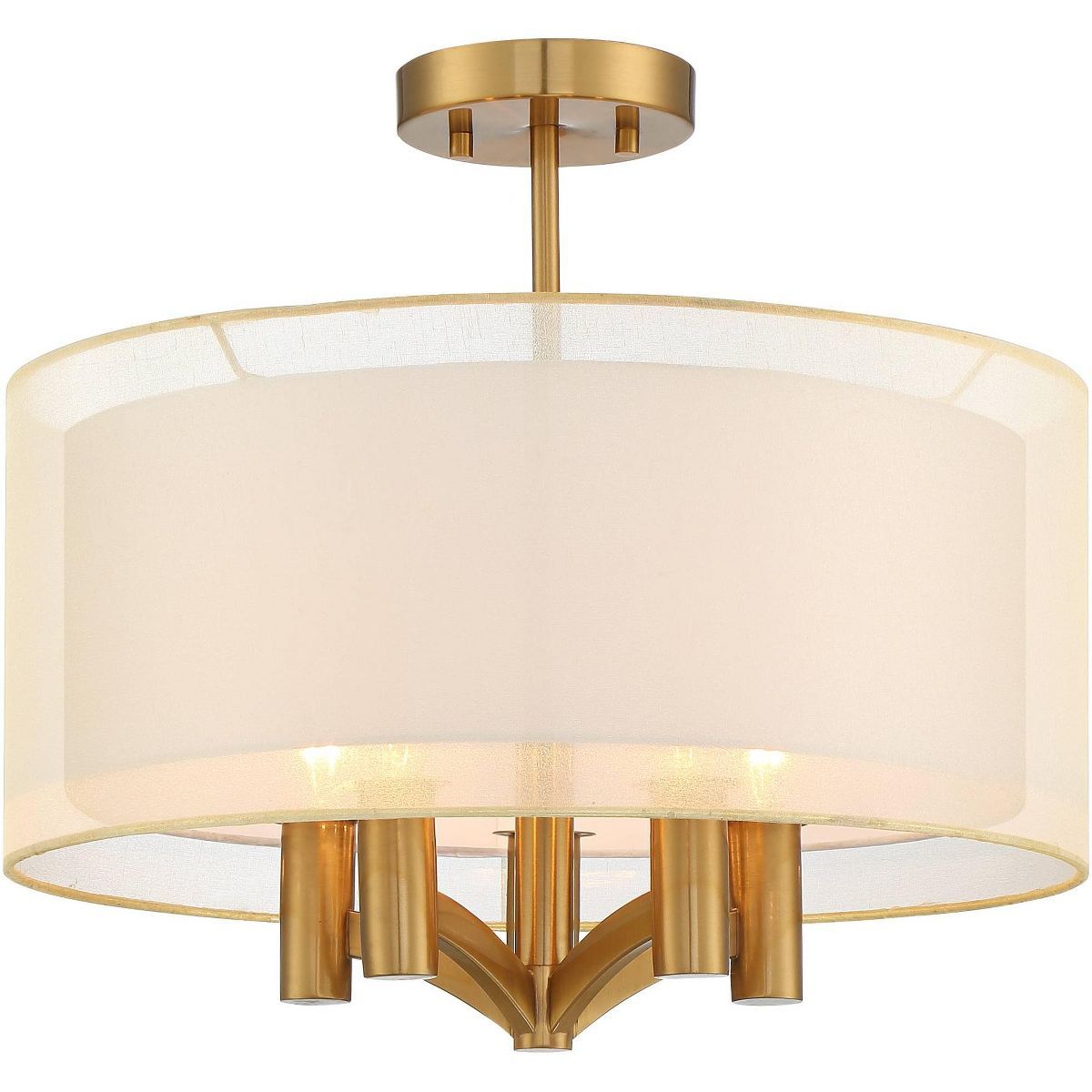 Possini Euro Design Caliari Modern Ceiling Light Semi Flush Mount Fixture 18" Wide Warm Brass Dou... | Target