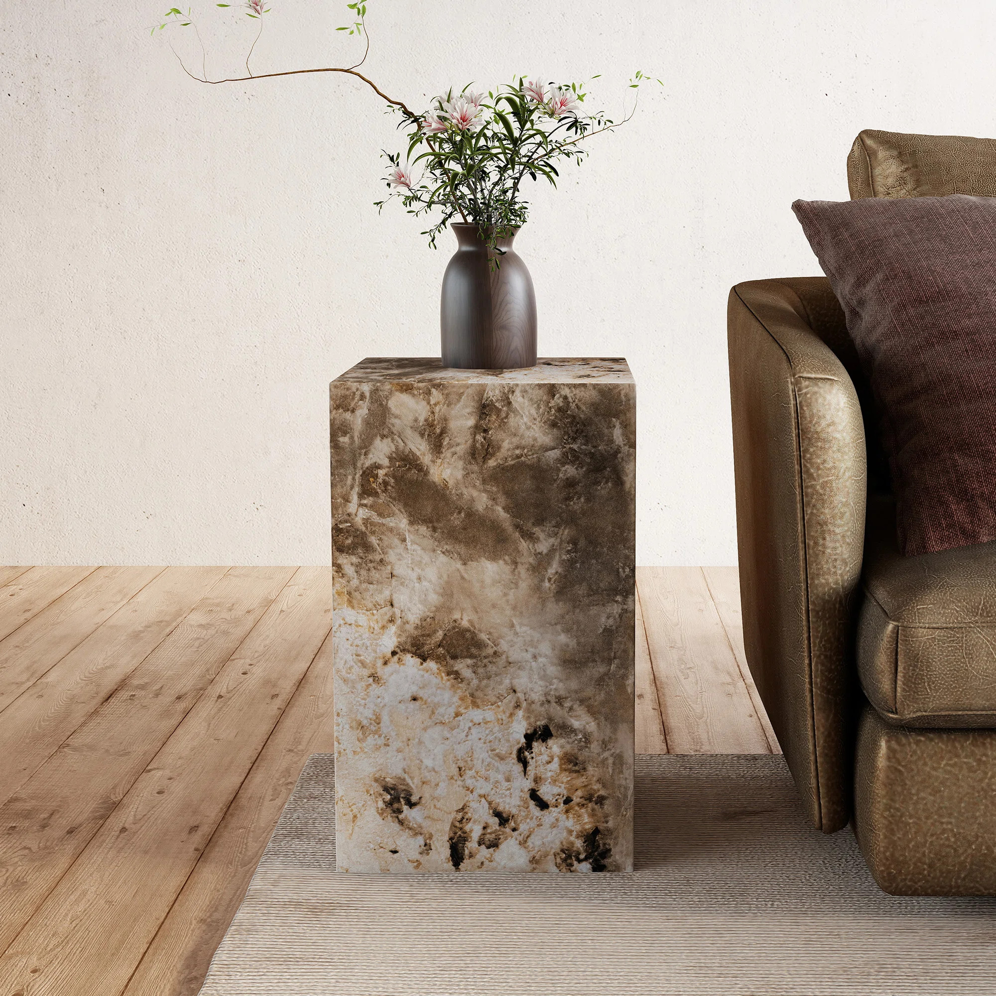 Chiel 20'' Tall End Table & MDF Coffee Table With Stylish Texture Design | Wayfair North America