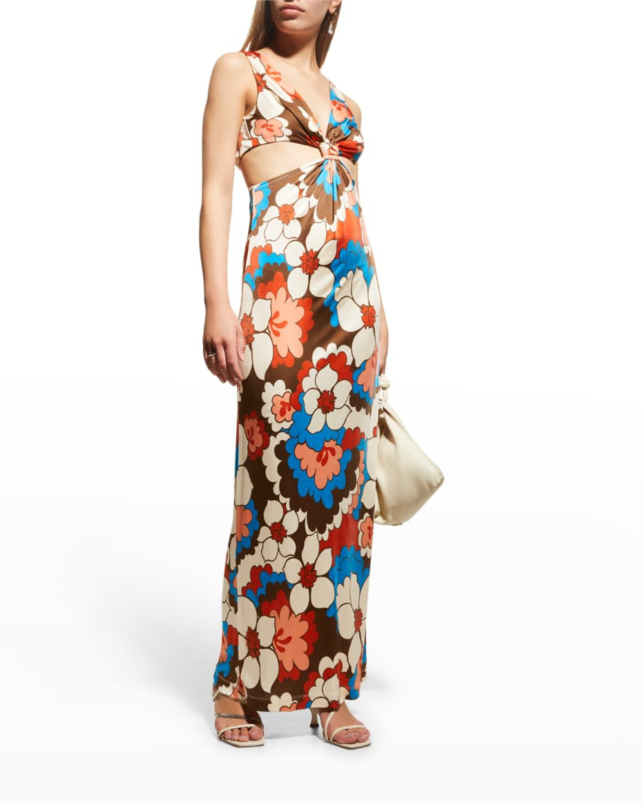 Ronny Kobo Sammy Knotted Cutout Maxi Dress | Neiman Marcus