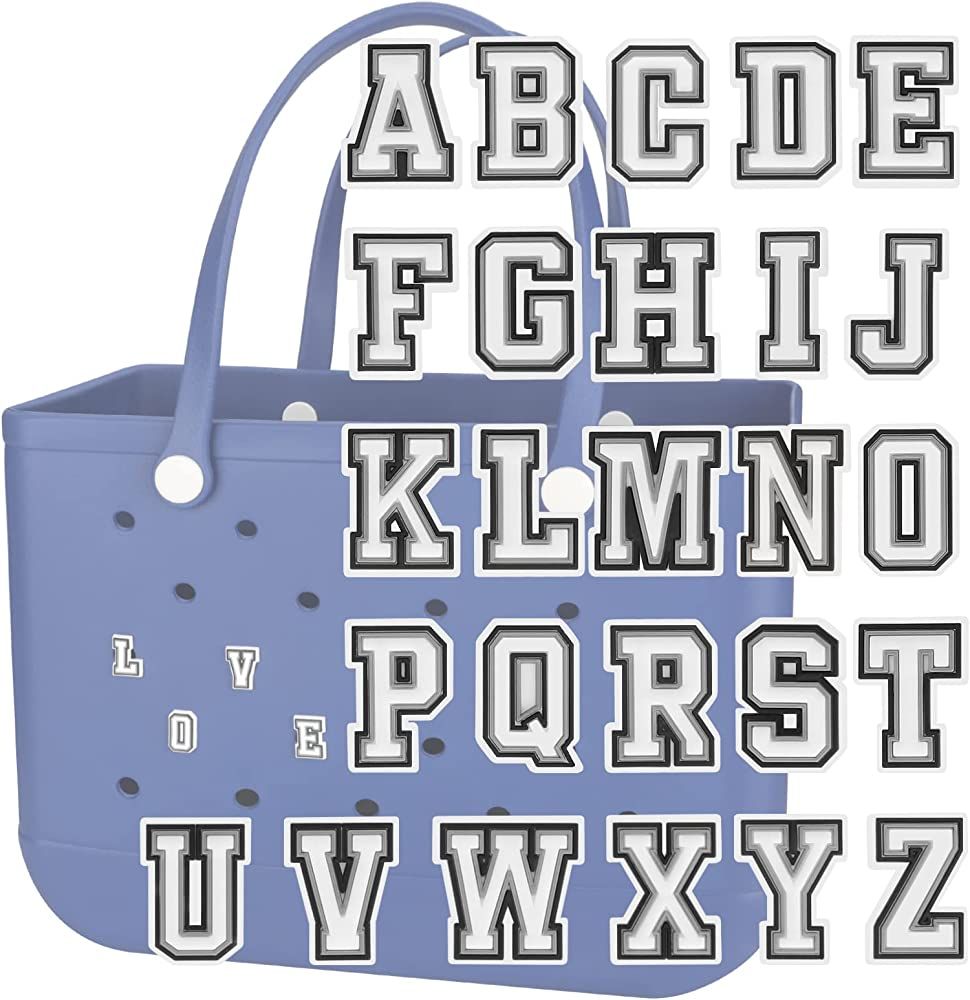 TOYORK Decoration Charms for Bogg Bag Accessories Charms,Alphabet 26pcs Bag Charms for Beach Tote... | Amazon (US)