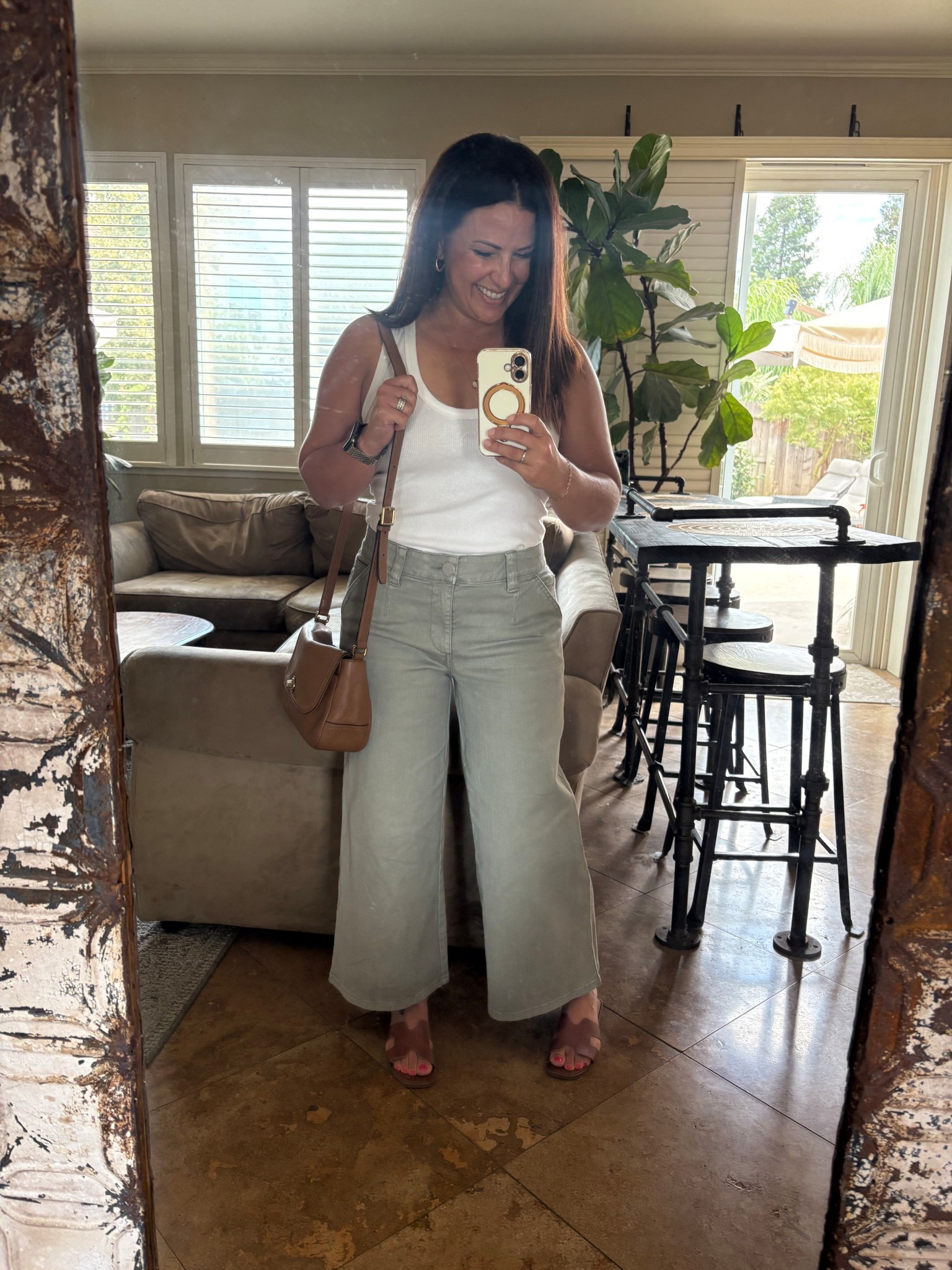 Pro tip: schedule your entire family’s dentist appointments on the same day and time. One trip and you’re done for 6 months!

Wearing some sage green jeans just picked up and love, size 4, a basic $8 tank top and cognac H band sandals.

Mom style
Teacher stylee

#LTKOver40 #LTKPetite #LTKWorkwear
